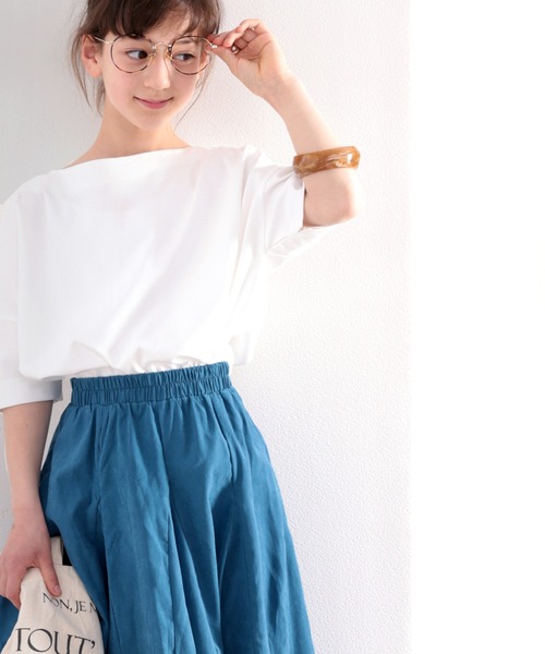 classicalelf（クラシカルエルフ）の「≪キッズ≫綿100%　上質コットン。華奢見せ、ルーズプルオーバー（Tシャツ/カットソー・キッズ・ホワイト/ブラック/モカ・130/140/150/160）」の7枚目の写真