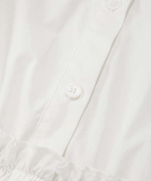 Fano Studios(ファノ ストゥディオズ)の「【Fano Studios】Puff sleeve frilled shirt dress FX20L192(シャツワンピース・レディース・ホワイト・M/L/S)」の3枚目の写真