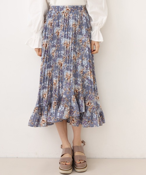 one after another NICE CLAUP(ワンアフターアナザーナイスクラップ)の「イレヘムプリーツスカート(スカート・レディース・オフホワイト/ライトベージュ/ベージュ系その他/ブルー系その他/ドット・FREE)」の5枚目の写真