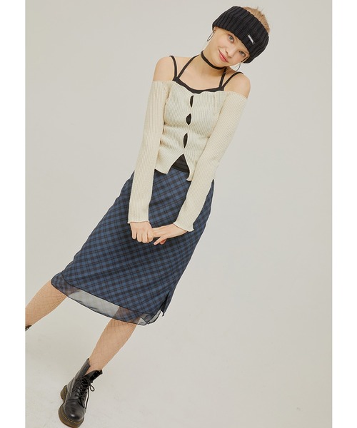 CRANK（クランク）の「『CRANK/クランク』KNIT SLIT OFF SHOULDER/ニットスリット オフショルダー（ニット/セーター・レディース・ピンク/ブラック/イエロー/アイボリー・FREE）」の13枚目の写真