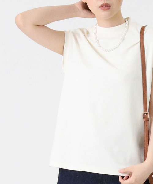 HONEYSUCKLE ROSE（ハニーサックルローズ）の「【HONEYSUCKLE ROSE】モクネックＴシャツ（Tシャツ/カットソー・レディース・ホワイト/ベージュ/ブラック・M/L）」の2枚目の写真
