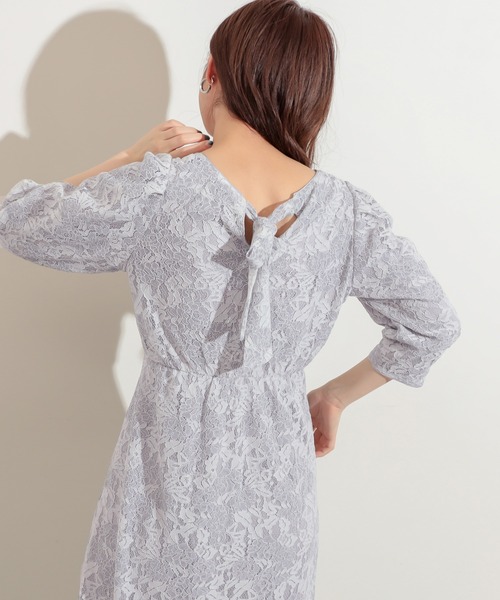 natural couture（ナチュラルクチュール）の「袖口パイピング7分袖レースワンピース（ワンピース・レディース・ベージュ/アイボリー/ラベンダー・FREE）」の15枚目の写真