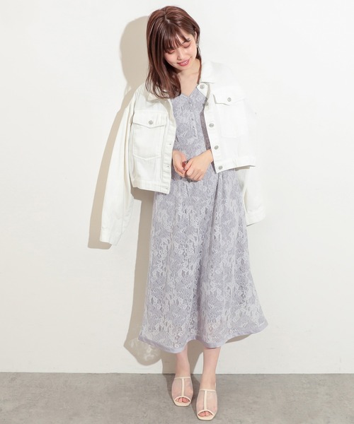 natural couture（ナチュラルクチュール）の「袖口パイピング7分袖レースワンピース（ワンピース・レディース・ベージュ/アイボリー/ラベンダー・FREE）」の17枚目の写真