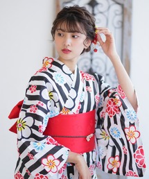 C.R.E.A.M | ~浴衣コレクション2022 花鳥風月~ 平帯で大人華やかに 京都特選浴衣セット(浴衣・平帯・下駄 3点セット)(浴衣)