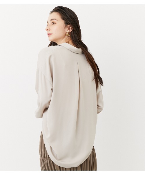 rienda(リエンダ)の「シンプルレディーシャツ(シャツ/ブラウス・レディース・ブラウン/ライトパープル/ライトベージュ・FREE)」の1枚目の写真