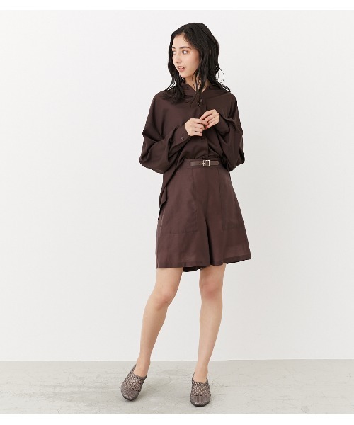 rienda(リエンダ)の「シンプルレディーシャツ(シャツ/ブラウス・レディース・ブラウン/ライトパープル/ライトベージュ・FREE)」の4枚目の写真