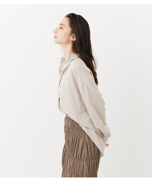 rienda(リエンダ)の「シンプルレディーシャツ(シャツ/ブラウス・レディース・ブラウン/ライトパープル/ライトベージュ・FREE)」の20枚目の写真