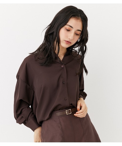 rienda(リエンダ)の「シンプルレディーシャツ(シャツ/ブラウス・レディース・ブラウン/ライトパープル/ライトベージュ・FREE)」の6枚目の写真