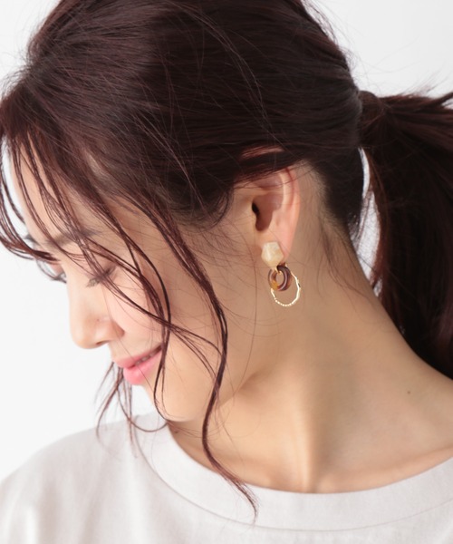 GLOBAL WORK（グローバルワーク）の「マルチWAYイヤリング/943496（イヤリング・レディース・オフホワイト/ピンク/ライトグレー・FREE）」の2枚目の写真