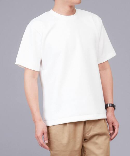 EYE. D WEARing（アイディウェアリング）の「EYE.D WEARingハイゲージダブルエアーＴシャツ（Tシャツ/カットソー・メンズ・ホワイト/ベージュ系その他/ネイビー・3/4/5）」の8枚目の写真