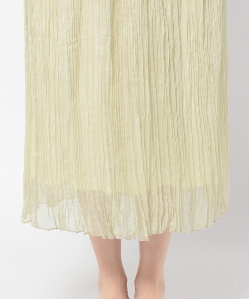GLOBAL WORK（グローバルワーク）の「ワッシャープリーツスカート/942427（スカート・レディース・チャコールグレー/その他/グレー系その他/イエロー系その他4・FREE）」の6枚目の写真