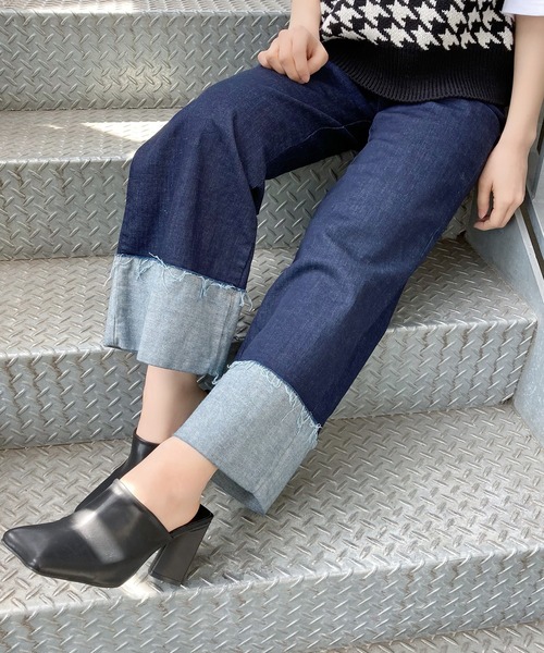 Figments(フィグメンツ)の「フィッシャーマンデニムパンツ(デニムパンツ・レディース・インディゴブルー/ブルー系その他・FREE)」の6枚目の写真