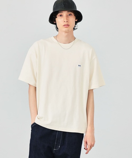 Lee（リー）の「【鹿の子素材】ワンポイント　半袖Tシャツ（Tシャツ/カットソー・メンズ・ブラック/ベージュ/オフホワイト・SMALL/MEDIUM/LARGE/X-LARGE）」の2枚目の写真