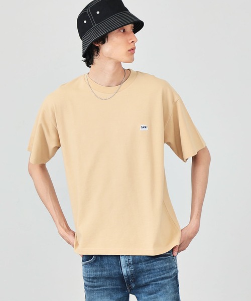 Lee（リー）の「【鹿の子素材】ワンポイント　半袖Tシャツ（Tシャツ/カットソー・メンズ・ブラック/ベージュ/オフホワイト・SMALL/MEDIUM/LARGE/X-LARGE）」の5枚目の写真