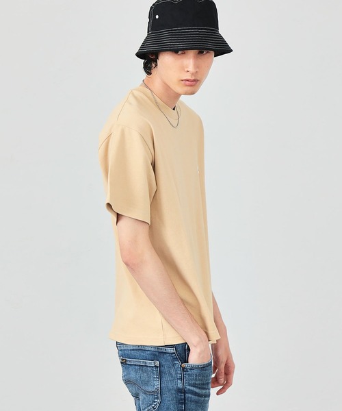 Lee（リー）の「【鹿の子素材】ワンポイント　半袖Tシャツ（Tシャツ/カットソー・メンズ・ブラック/ベージュ/オフホワイト・SMALL/MEDIUM/LARGE/X-LARGE）」の16枚目の写真