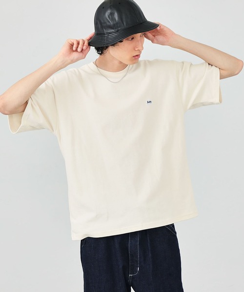 Lee（リー）の「【鹿の子素材】ワンポイント　半袖Tシャツ（Tシャツ/カットソー・メンズ・ブラック/ベージュ/オフホワイト・SMALL/MEDIUM/LARGE/X-LARGE）」の4枚目の写真