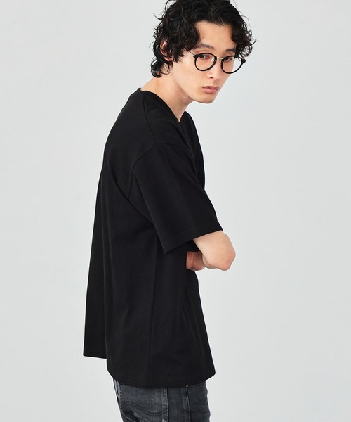 Lee（リー）の「【鹿の子素材】ワンポイント　半袖Tシャツ（Tシャツ/カットソー・メンズ・ブラック/ベージュ/オフホワイト・SMALL/MEDIUM/LARGE/X-LARGE）」の10枚目の写真