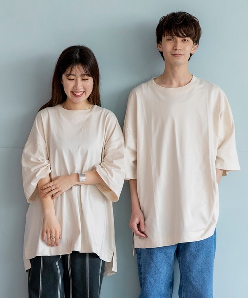 coen by SIZU（コーエンバイシズ）の「coen by SIZU ユニセックスビッグTシャツ（Tシャツ/カットソー・レディース・ホワイト/ブラック/オリーブ/ライム/オレンジ/ナチュラル・MEDIUM/LARGE）」の4枚目の写真