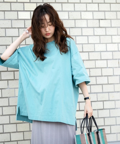 coen by SIZU（コーエンバイシズ）の「coen by SIZU ユニセックスビッグTシャツ（Tシャツ/カットソー・レディース・ホワイト/ブラック/オリーブ/ライム/オレンジ/ナチュラル・MEDIUM/LARGE）」の6枚目の写真