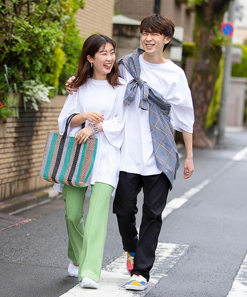 coen by SIZU（コーエンバイシズ）の「coen by SIZU ユニセックスビッグTシャツ（Tシャツ/カットソー・レディース・ホワイト/ブラック/オリーブ/ライム/オレンジ/ナチュラル・MEDIUM/LARGE）」の18枚目の写真