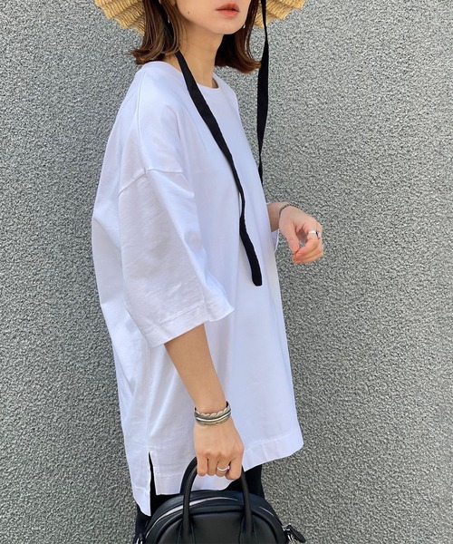 coen by SIZU（コーエンバイシズ）の「coen by SIZU ユニセックスビッグTシャツ（Tシャツ/カットソー・レディース・ホワイト/ブラック/オリーブ/ライム/オレンジ/ナチュラル・MEDIUM/LARGE）」の19枚目の写真