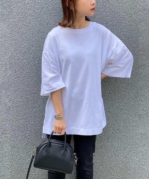 coen by SIZU（コーエンバイシズ）の「coen by SIZU ユニセックスビッグTシャツ（Tシャツ/カットソー・レディース・ホワイト/ブラック/オリーブ/ライム/オレンジ/ナチュラル・MEDIUM/LARGE）」の12枚目の写真