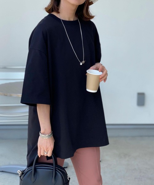 coen by SIZU（コーエンバイシズ）の「coen by SIZU ユニセックスビッグTシャツ（Tシャツ/カットソー・レディース・ホワイト/ブラック/オリーブ/ライム/オレンジ/ナチュラル・MEDIUM/LARGE）」の7枚目の写真