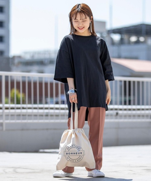 coen by SIZU（コーエンバイシズ）の「coen by SIZU ユニセックスビッグTシャツ（Tシャツ/カットソー・レディース・ホワイト/ブラック/オリーブ/ライム/オレンジ/ナチュラル・MEDIUM/LARGE）」の13枚目の写真