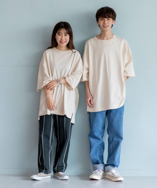 coen by SIZU（コーエンバイシズ）の「coen by SIZU ユニセックスビッグTシャツ（Tシャツ/カットソー・レディース・ホワイト/ブラック/オリーブ/ライム/オレンジ/ナチュラル・MEDIUM/LARGE）」の21枚目の写真