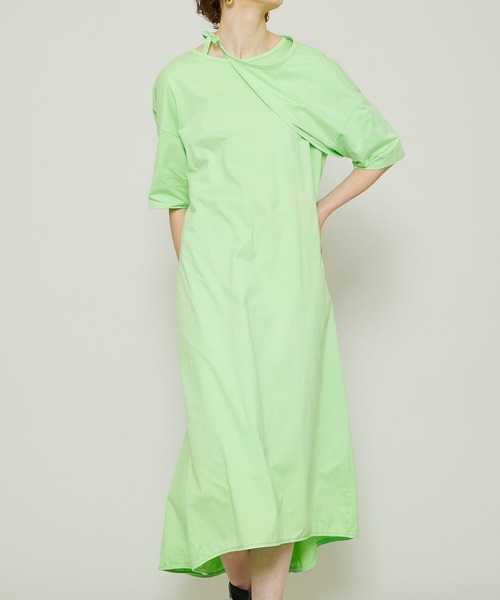 FEMMENT(ファモン)の「【FEMMENT(ファモン)】コットンオーガニッククロスジャージーレイヤードスリーブドレス/cotton organic cross jersey layered sleeve dress(ワンピース・レディース・ブラック/ワイン/ライトグリーン・1)」の2枚目の写真
