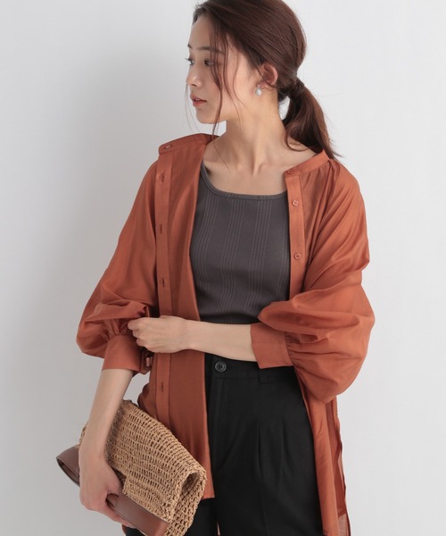 Andemiu（アンデミュウ）の「ランダムテレコタンク953943（タンクトップ・レディース・チャコール/ブラック/ホワイト/ブラウン/オフホワイト・FREE）」の4枚目の写真