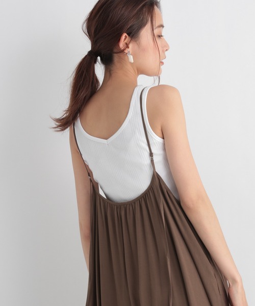 Andemiu（アンデミュウ）の「ランダムテレコタンク953943（タンクトップ・レディース・チャコール/ブラック/ホワイト/ブラウン/オフホワイト・FREE）」の14枚目の写真