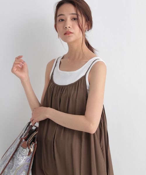 Andemiu（アンデミュウ）の「ランダムテレコタンク953943（タンクトップ・レディース・チャコール/ブラック/ホワイト/ブラウン/オフホワイト・FREE）」の8枚目の写真