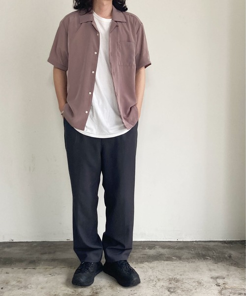 COMMON WARE(コモンウェアー)の「COMMONWARE:オープンカラーシャツ(シャツ/ブラウス・レディース・ホワイト/ブラック/モカ/グレイッシュベージュ/グリーン/サックスブルー・M/L/XL)」の12枚目の写真