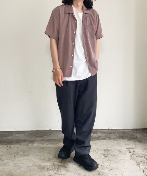 COMMON WARE(コモンウェアー)の「COMMONWARE:オープンカラーシャツ(シャツ/ブラウス・レディース・ホワイト/ブラック/モカ/グレイッシュベージュ/グリーン/サックスブルー・M/L/XL)」の13枚目の写真