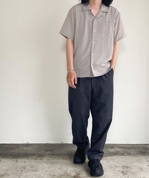 COMMON WARE(コモンウェアー)の「COMMONWARE:オープンカラーシャツ(シャツ/ブラウス・レディース・ホワイト/ブラック/モカ/グレイッシュベージュ/グリーン/サックスブルー・M/L/XL)」の14枚目の写真
