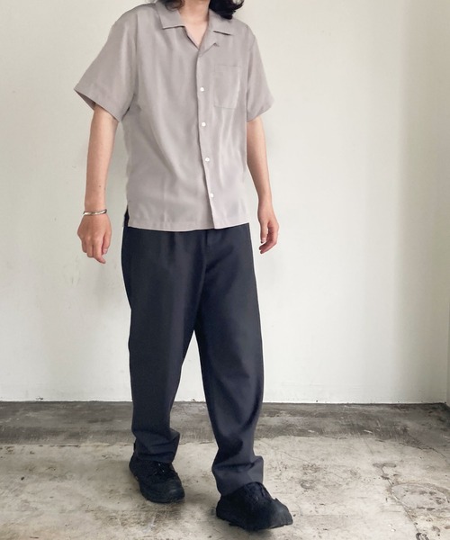 COMMON WARE(コモンウェアー)の「COMMONWARE:オープンカラーシャツ(シャツ/ブラウス・レディース・ホワイト/ブラック/モカ/グレイッシュベージュ/グリーン/サックスブルー・M/L/XL)」の15枚目の写真