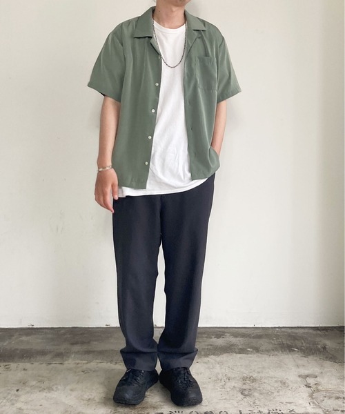 COMMON WARE(コモンウェアー)の「COMMONWARE:オープンカラーシャツ(シャツ/ブラウス・レディース・ホワイト/ブラック/モカ/グレイッシュベージュ/グリーン/サックスブルー・M/L/XL)」の16枚目の写真