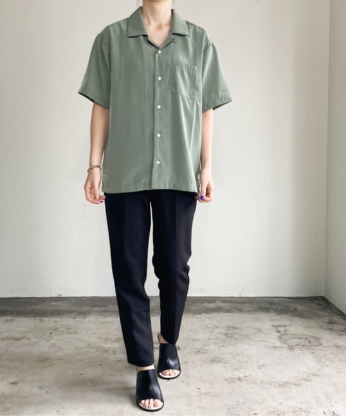 COMMON WARE(コモンウェアー)の「COMMONWARE:オープンカラーシャツ(シャツ/ブラウス・レディース・ホワイト/ブラック/モカ/グレイッシュベージュ/グリーン/サックスブルー・M/L/XL)」の18枚目の写真