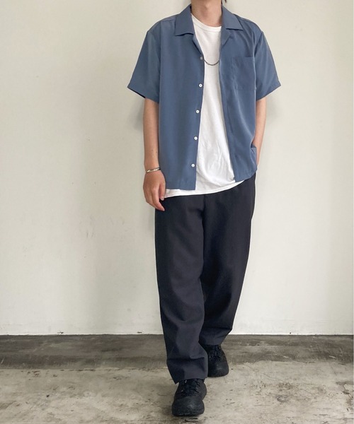 COMMON WARE(コモンウェアー)の「COMMONWARE:オープンカラーシャツ(シャツ/ブラウス・レディース・ホワイト/ブラック/モカ/グレイッシュベージュ/グリーン/サックスブルー・M/L/XL)」の21枚目の写真
