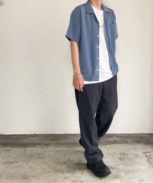 COMMON WARE(コモンウェアー)の「COMMONWARE:オープンカラーシャツ(シャツ/ブラウス・レディース・ホワイト/ブラック/モカ/グレイッシュベージュ/グリーン/サックスブルー・M/L/XL)」の22枚目の写真