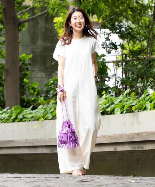 coen(コーエン)の「【2セットアイテム】Tシャツ×キャミサロペット#(サロペット/オーバーオール・レディース・オフホワイト/ブラック/ベージュ/ライム・MEDIUM/LARGE)」の8枚目の写真