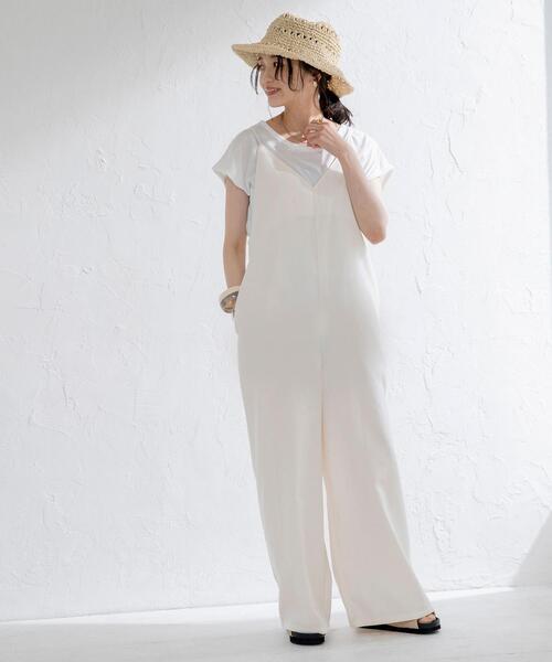 coen(コーエン)の「【2セットアイテム】Tシャツ×キャミサロペット#(サロペット/オーバーオール・レディース・オフホワイト/ブラック/ベージュ/ライム・MEDIUM/LARGE)」の12枚目の写真