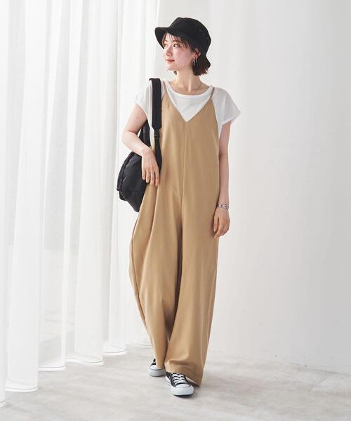 coen(コーエン)の「【2セットアイテム】Tシャツ×キャミサロペット#(サロペット/オーバーオール・レディース・オフホワイト/ブラック/ベージュ/ライム・MEDIUM/LARGE)」の18枚目の写真