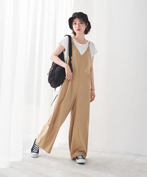 coen(コーエン)の「【2セットアイテム】Tシャツ×キャミサロペット#(サロペット/オーバーオール・レディース・オフホワイト/ブラック/ベージュ/ライム・MEDIUM/LARGE)」の19枚目の写真