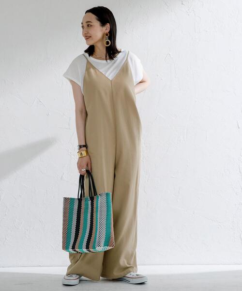 coen(コーエン)の「【2セットアイテム】Tシャツ×キャミサロペット#(サロペット/オーバーオール・レディース・オフホワイト/ブラック/ベージュ/ライム・MEDIUM/LARGE)」の22枚目の写真