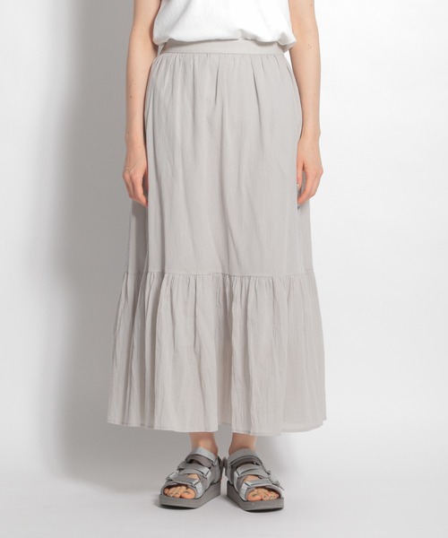 niko and...（ニコアンド）の「楊柳マキシ切り替えスカート（スカート・レディース・グリーン/レッド/チャコール/ライトグレー・LARGE/MEDIUM）」の9枚目の写真
