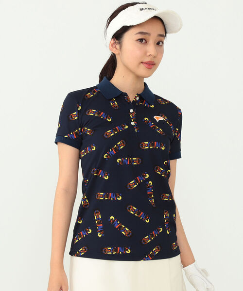 ＜WOMEN＞BEAMS GOLF ORANGE LABEL / レイヤーロゴ ポロシャツ