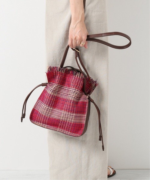 LE TALON（ルタロン）の「LE TALON フリンジラフィアバッグ（トートバッグ・レディース・ベージュ/ネイビー/ピンク・FREE）」の3枚目の写真