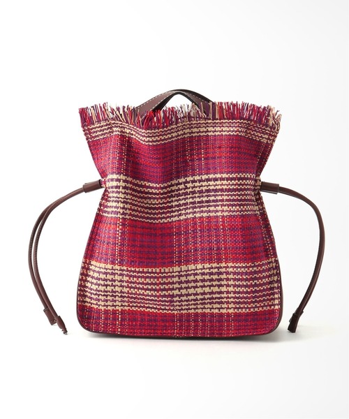 LE TALON（ルタロン）の「LE TALON フリンジラフィアバッグ（トートバッグ・レディース・ベージュ/ネイビー/ピンク・FREE）」の5枚目の写真